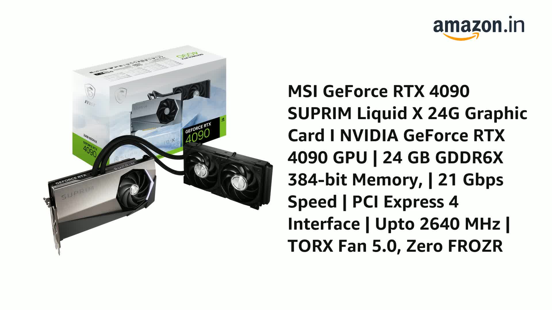 Amazon.in: Buy MSI GeForce RTX 4090 SUPRIM Liquid X 24G Graphic