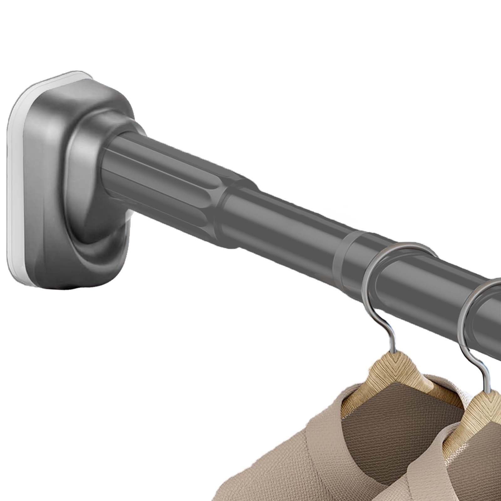WQPMNYG Adjustable No-Drill Shower Curtain Rod, Heavy-Duty Spring Tension Rod for, Bathroom, Kitchen & Closet, 16-197 Inches (Gray, 260-350cm)