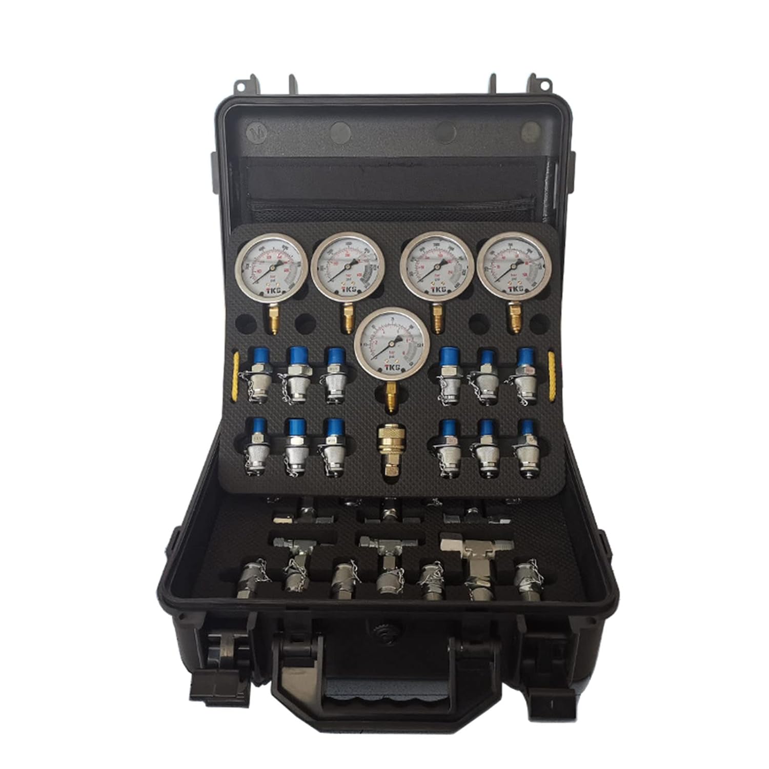Hydraulic Pressure Test Kit, 5 Gauges, 5 Test Hoses and 13