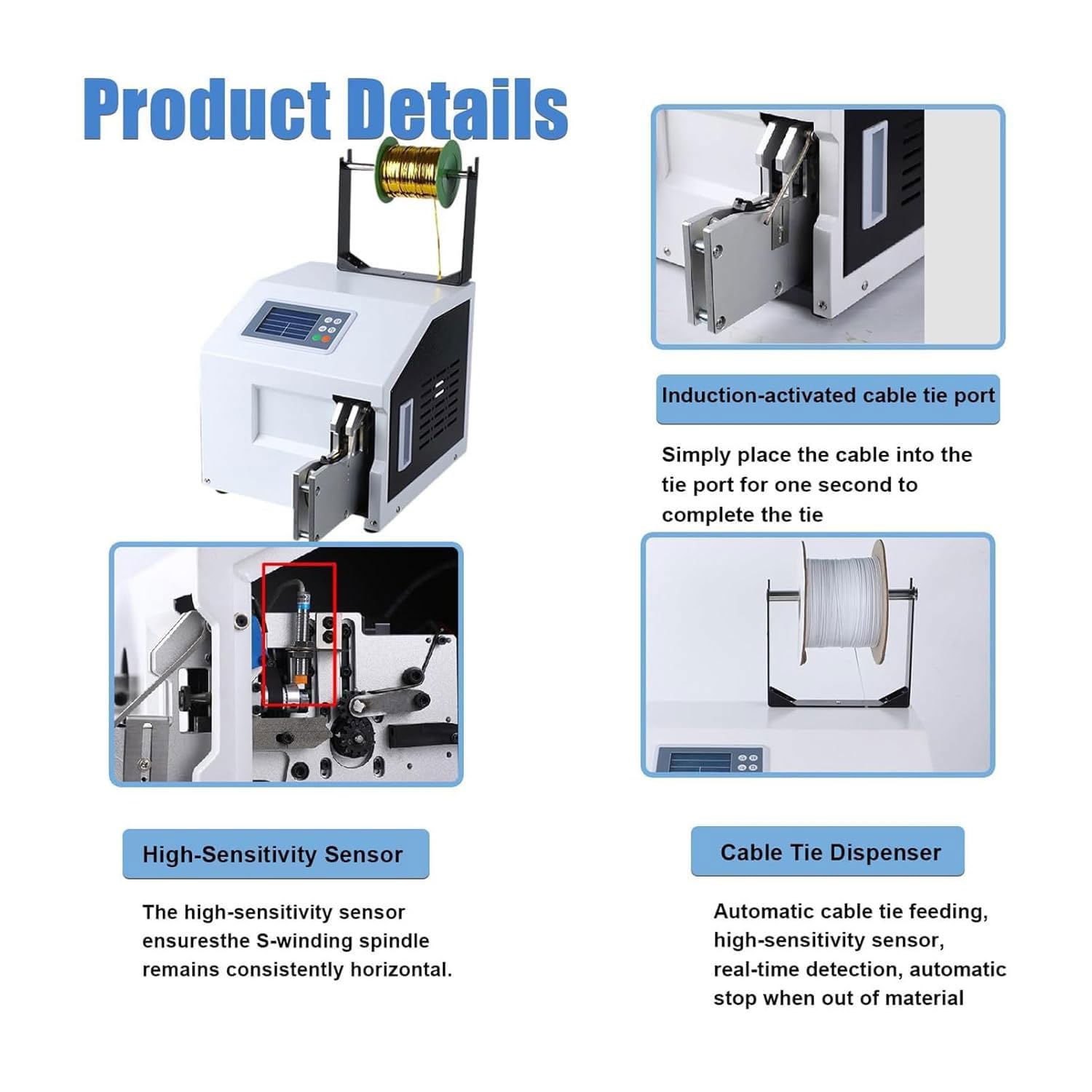 Automatische Twist-Bindemaschine Drahtversiegelungs-Bündeler für Bäckereien, Süßigkeiten und Snack-Verpackungen – Bündeldurchmesser 5–30 mm, elektrische Kabelbinder-Verdrehausrüstung