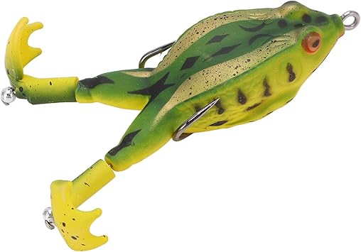 Amazon Co Jp カエルのルアー 明るい色の高いシミュレーション長寿命の海洋用人工カエルの餌 ゴールデングリーン おもちゃ