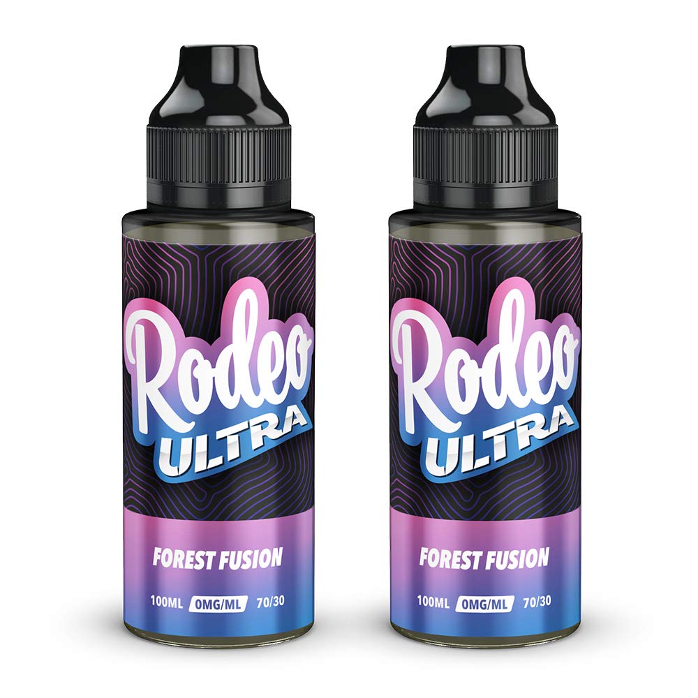 RODEOUltra Vape Liquid 2 x 100ml Forest Fusion Vape Juice E Liquid 70/30 Flavoured Ecig Juice E Cigarette Nicotine Free Sub Ohm Short Fill