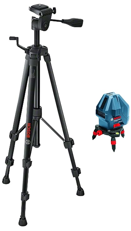 Bosch BT150 Professional Tripod (Black) & Bosch GLL 3-15X Professional 3-Line Laser (Blue)