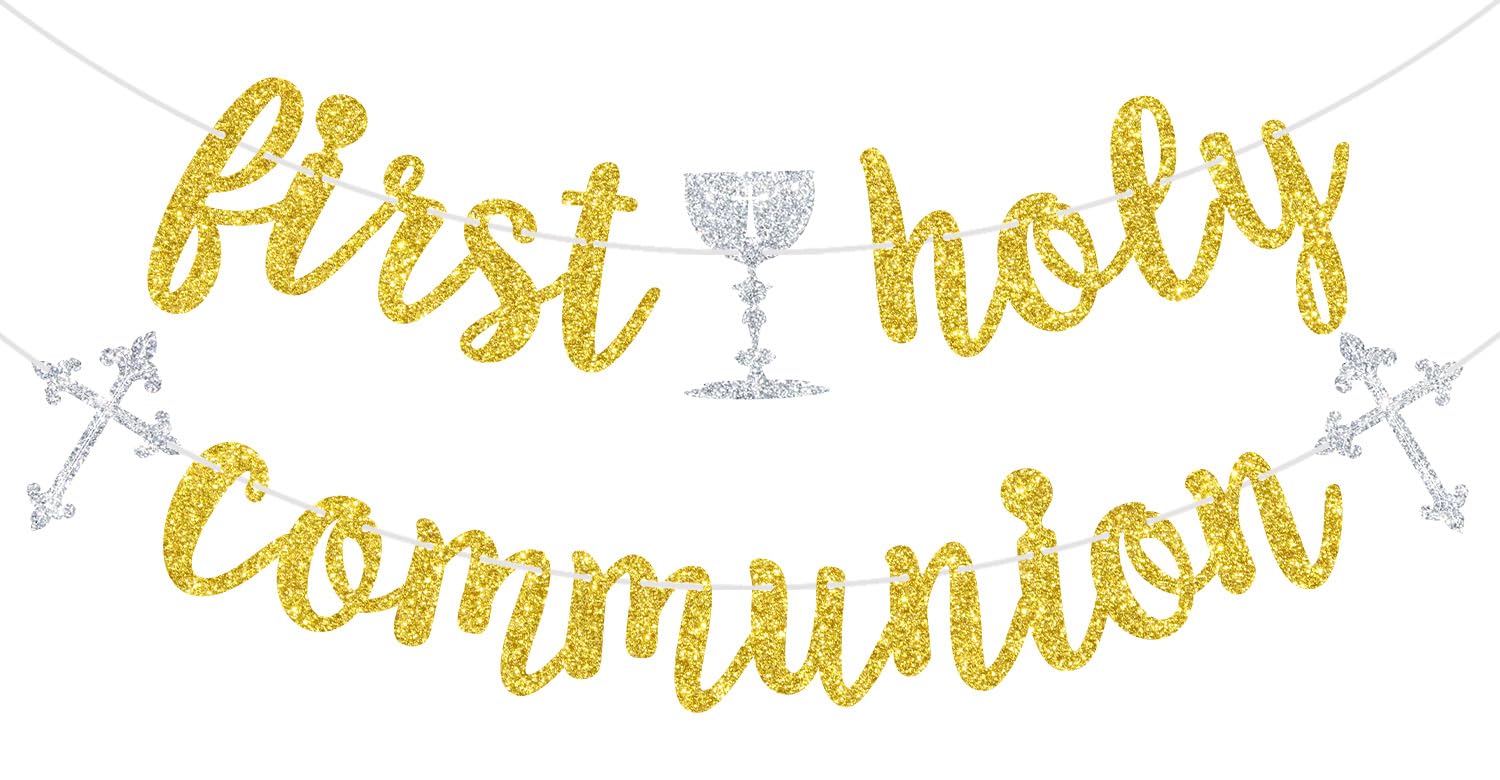 Bannière première communion God Bless pour sublimer la table de fête des enfants
