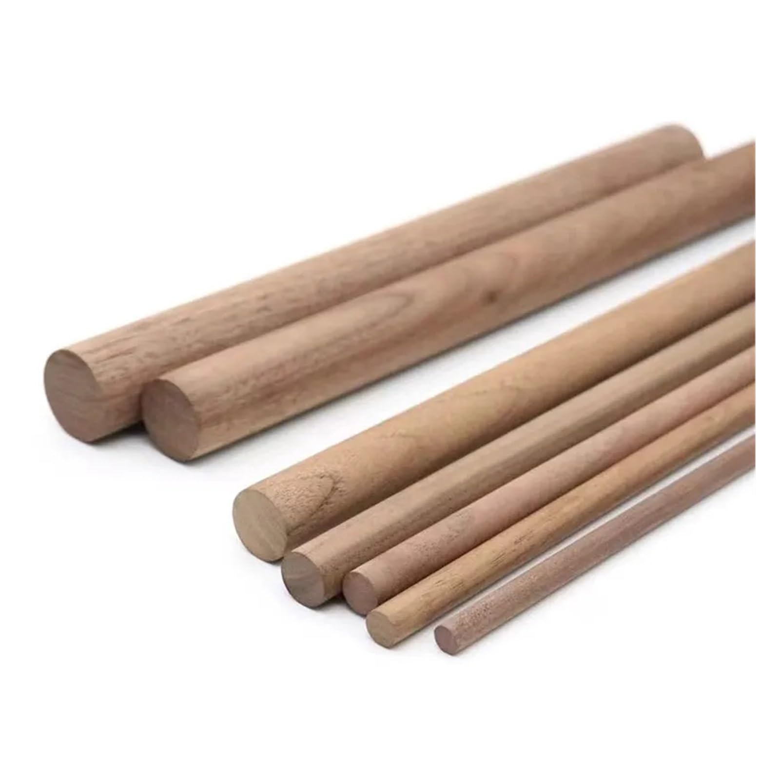 Palos De Madera Black Walnut Round Stick Solid Wood Thin Round Strip Handmade Diy Wood Household Multifunctional Wooden Stick(20x500mm 2pcs)