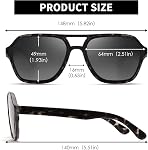GLINDAR Men's Women's Polarized Aviator Sunglasses Vintage Oversized Square Glasses