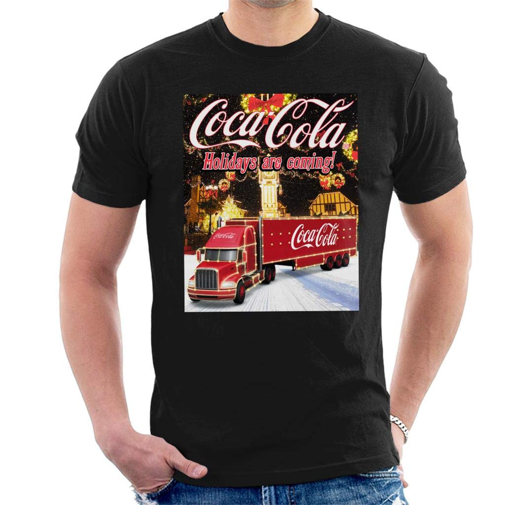 Coca-Cola Men's Black Coca Cola Truck Christmas Market T-Shirt