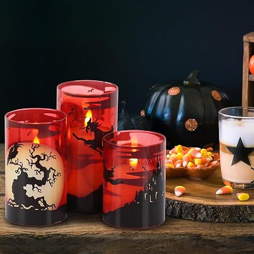 Miniatura 10 de Juego de 3 velas de calcomanía de Halloween de DRomance