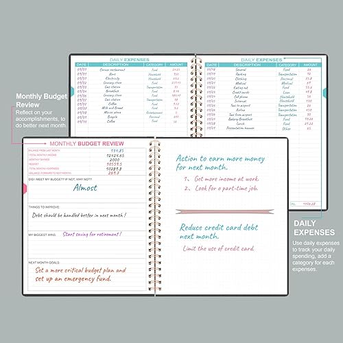 Miniatura 3 de Planificador de presupuesto y organizador mensual de facturas con bolsillos. Cuaderno de seguimiento de gastos, planificador de presupuesto 2023 y