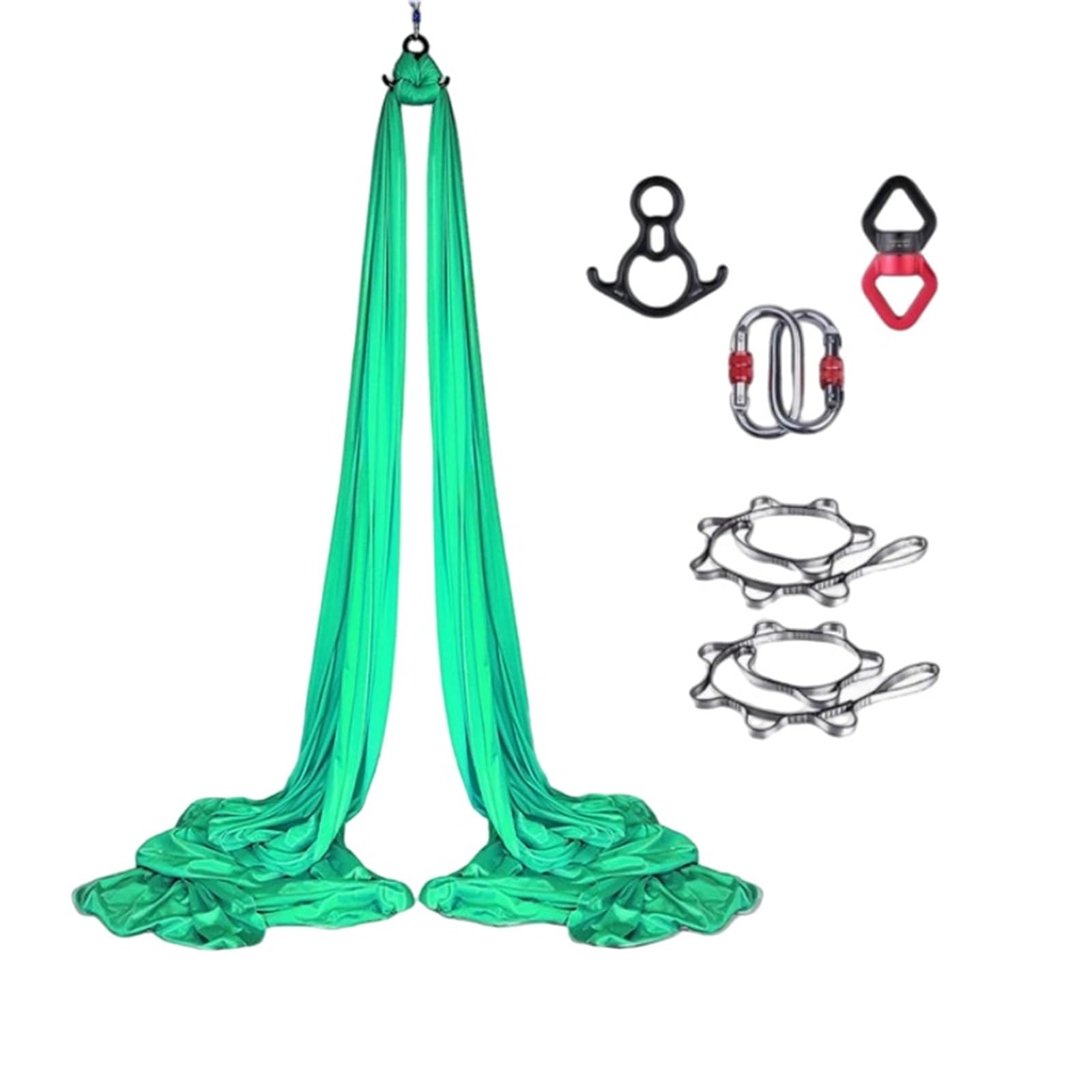 INLANDSIS Hotel Bee Yoga Aerial Silk(8x2.8m), Yoga Hammock for Hanging, Trapeze Swing, Strong Load-Bearing, Safe Protection, Yoga Swing Set, Acrobatics Hammock (Green)