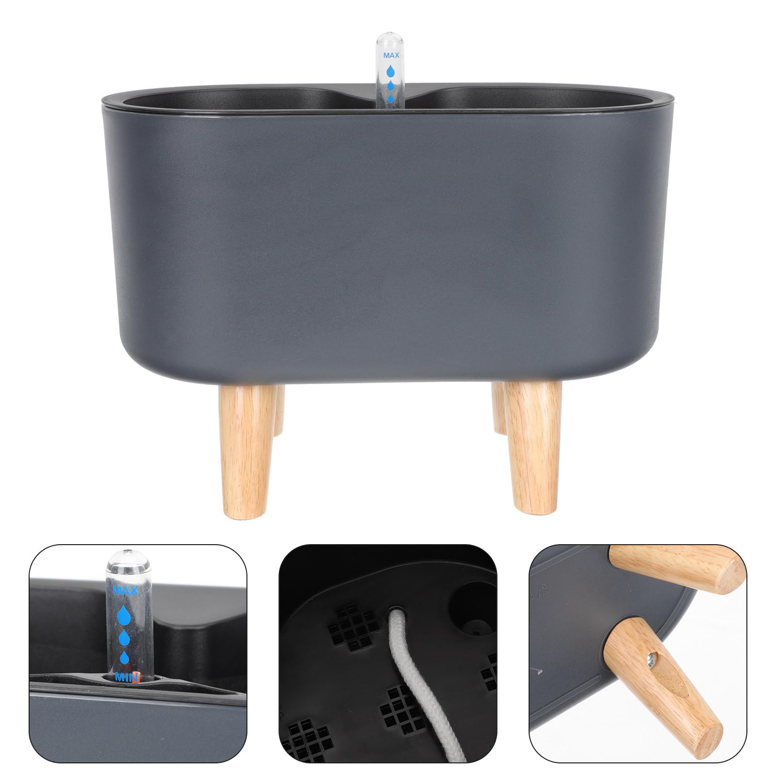 GLEAVI Jardinière à Arrosage Automatique Noir en Plastique Léger Système Auto-Irrigation pour Scindapsus Aureus et Plantes de Jardin Extérieur