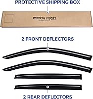 Vista 24 de Viseras de ventana in-Channel, protectores contra la lluvia para 2011-2023 Dodge Charger, visores de ventilación de ventana con deflectores