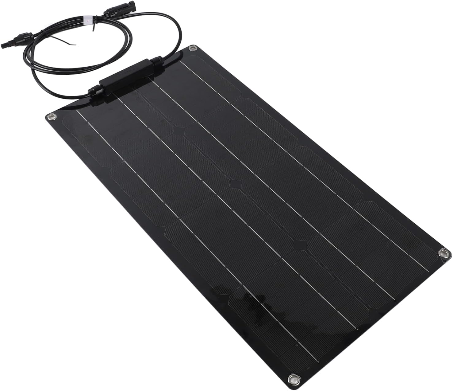 ソーラーパネル 100W 単結晶軽量ポータブルソーラー充電器パネル ワイヤー付き RV テント屋根用 ブラック