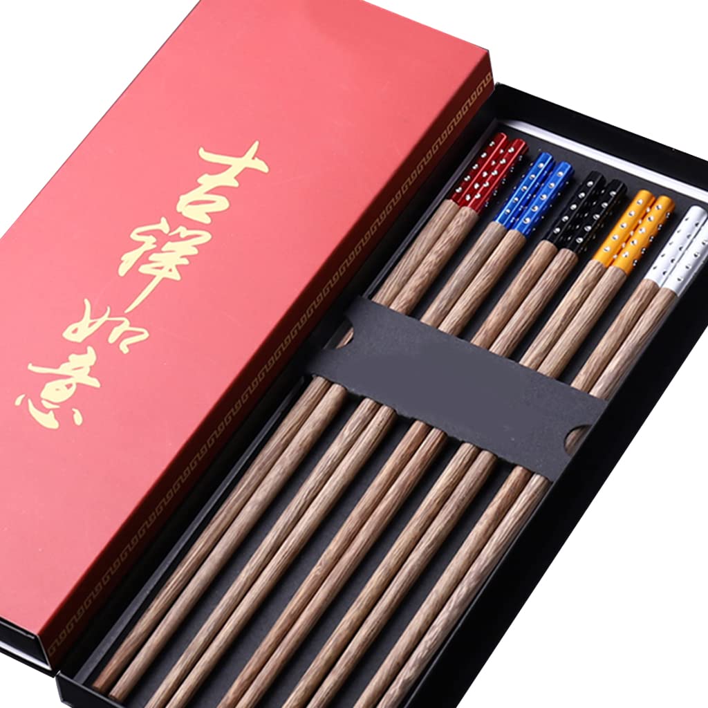 Baguettes, baguettes chinoises Wooden Reusable Chopsticks Gift Set with Case Japanese Sushi Chopsticks Natural Wood Luxury Chinese Chopsticks Non-Slip ChopsticksDishwasher Safe Chopsticks,A