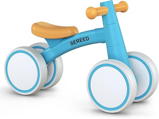 SEREED Baby Balance Bike for 1 Year Old Boys Girls 12-24 Month Toddler Balance Bike, 4 Wheels Toddler First Bike, First Birthday Gifts