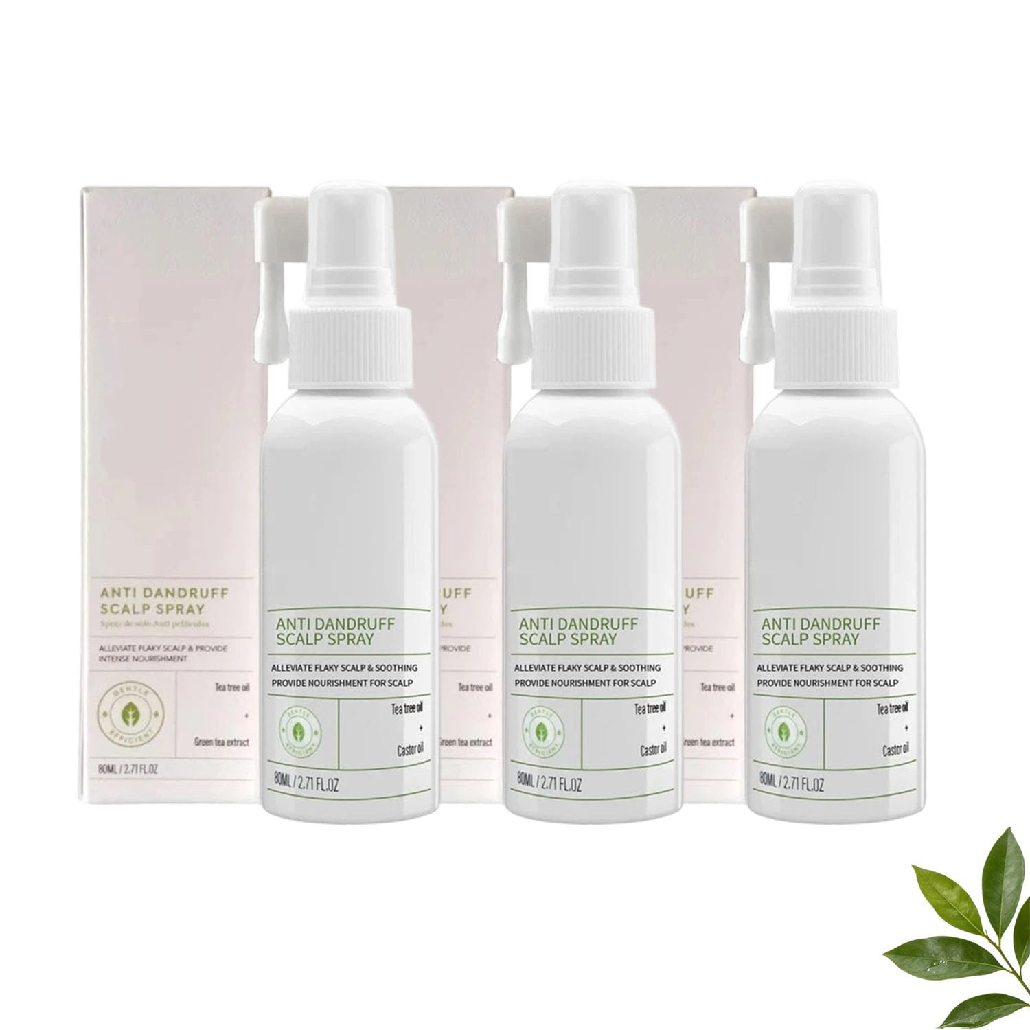 Anti-Schuppen-Juckreiz-Linderung Kopfhautnebel, beruhigendes, schuppiges Kopfhautspray, sanfte, nährende Leave-In-Kopfhautbehandlung für trockenes, juckendes Haar (3pcs)
