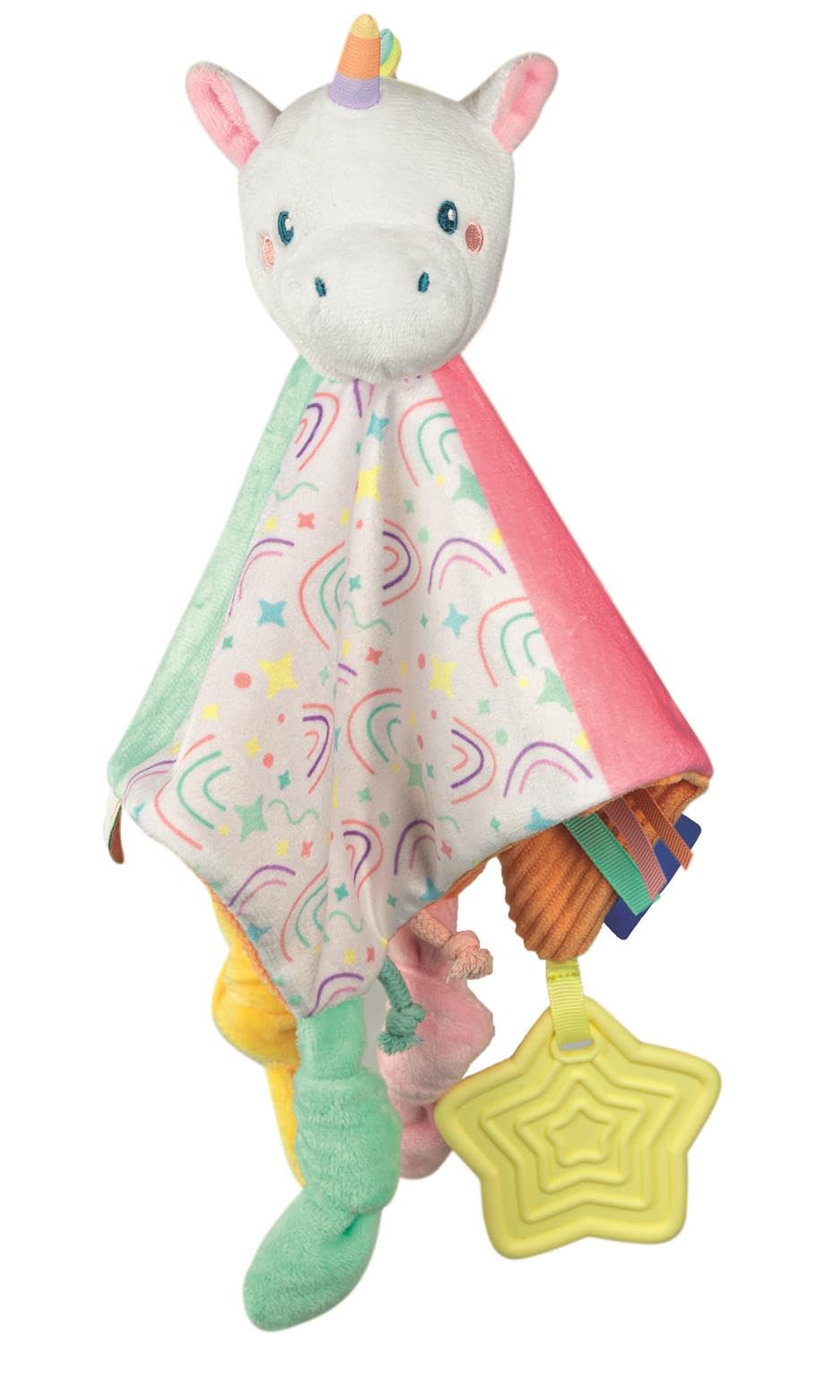 Clementoni | Doudou Licorne Câline pour Bébés dès la Naissance | Ultra-Doux | Textures Sensorielles & Élément de Dentition | Lavable en Machine | Réconfort & Exploration Tactile | Idée Cadeau Bébé