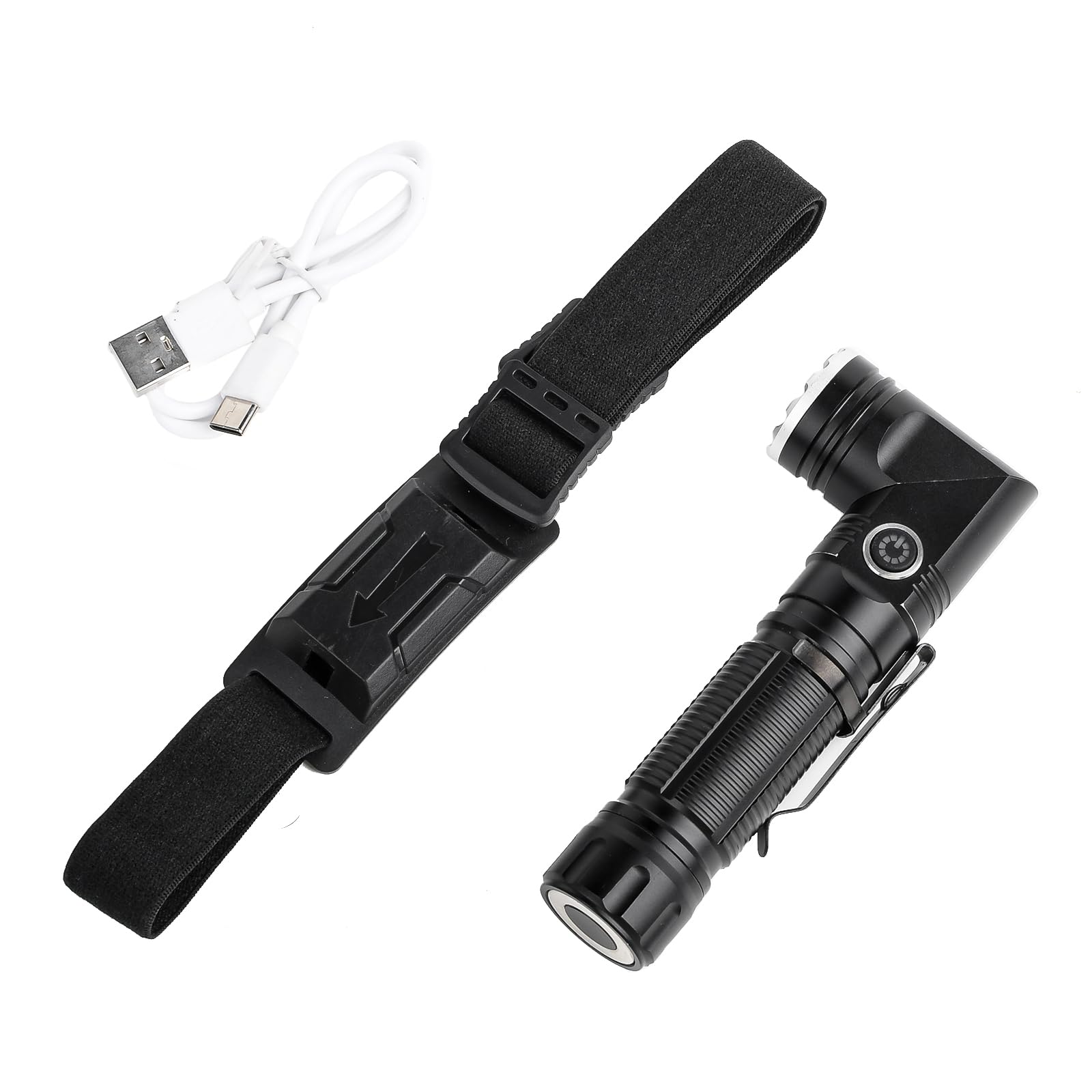 GLECTICAL Tactical Torch Flashlight with with Magnetic Tail Attachment,90°Adjustable Head