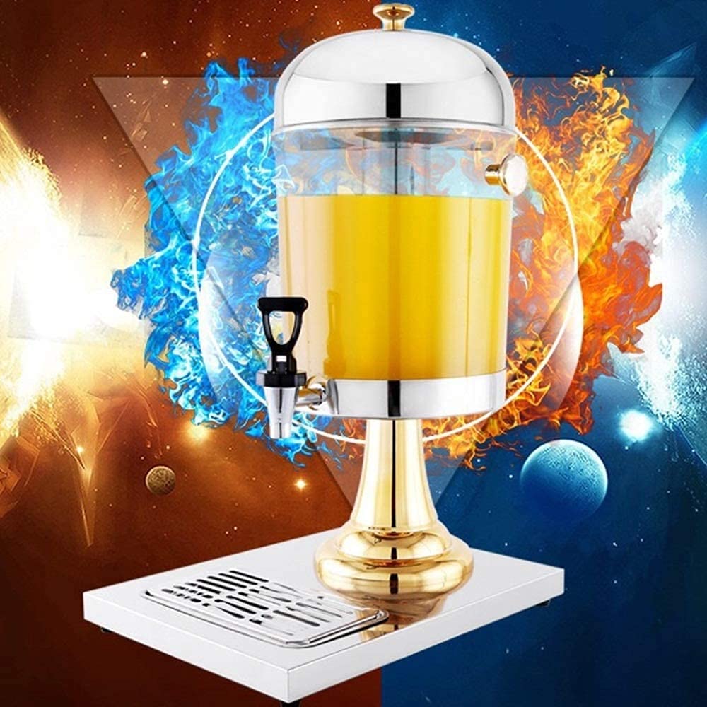 Dispensador de Cerveza, Barril de Cerveza Dispensador de Bebidas Desayuno Buffet Bar Hotel Máquina Expendedora de Bebidas Frías de Acero Inoxidable (Oro 26x35x60cm)