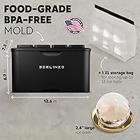 Vista 6 de Berlinzo Molde para hacer bolas de hielo transparentes de alta calidad, 8 bolas de hielo grandes de 2.4 pulgadas para whisky, cócteles y bourbon