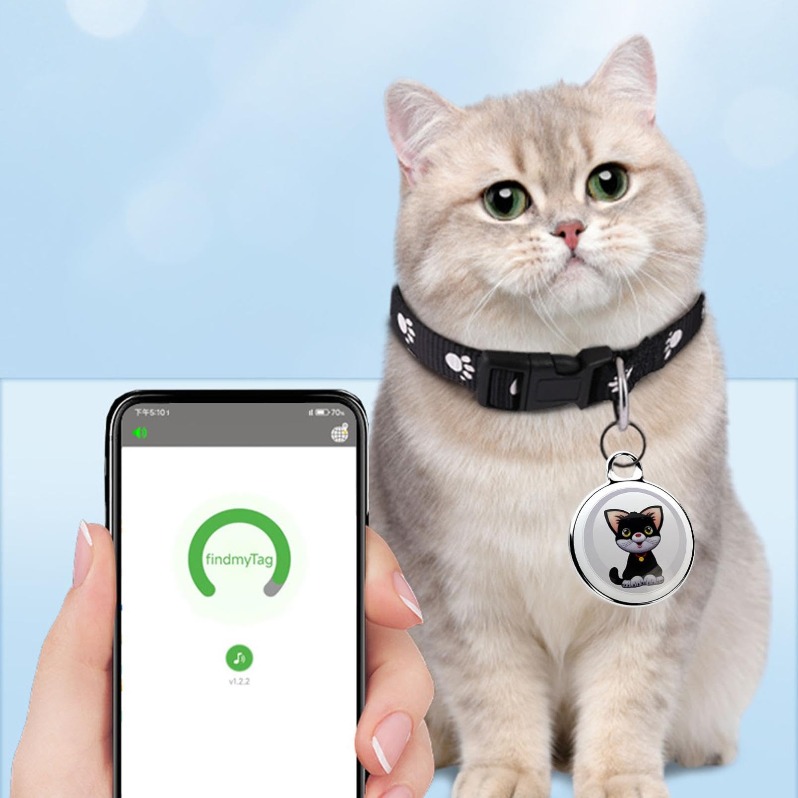 2 mini localizzatori GPS per cani e gatti, senza canone mensile, compatibile con iOS/Android, dispositivi di localizzazione in tutto il mondo, adatti per animali domestici o bagagli, dispositivi