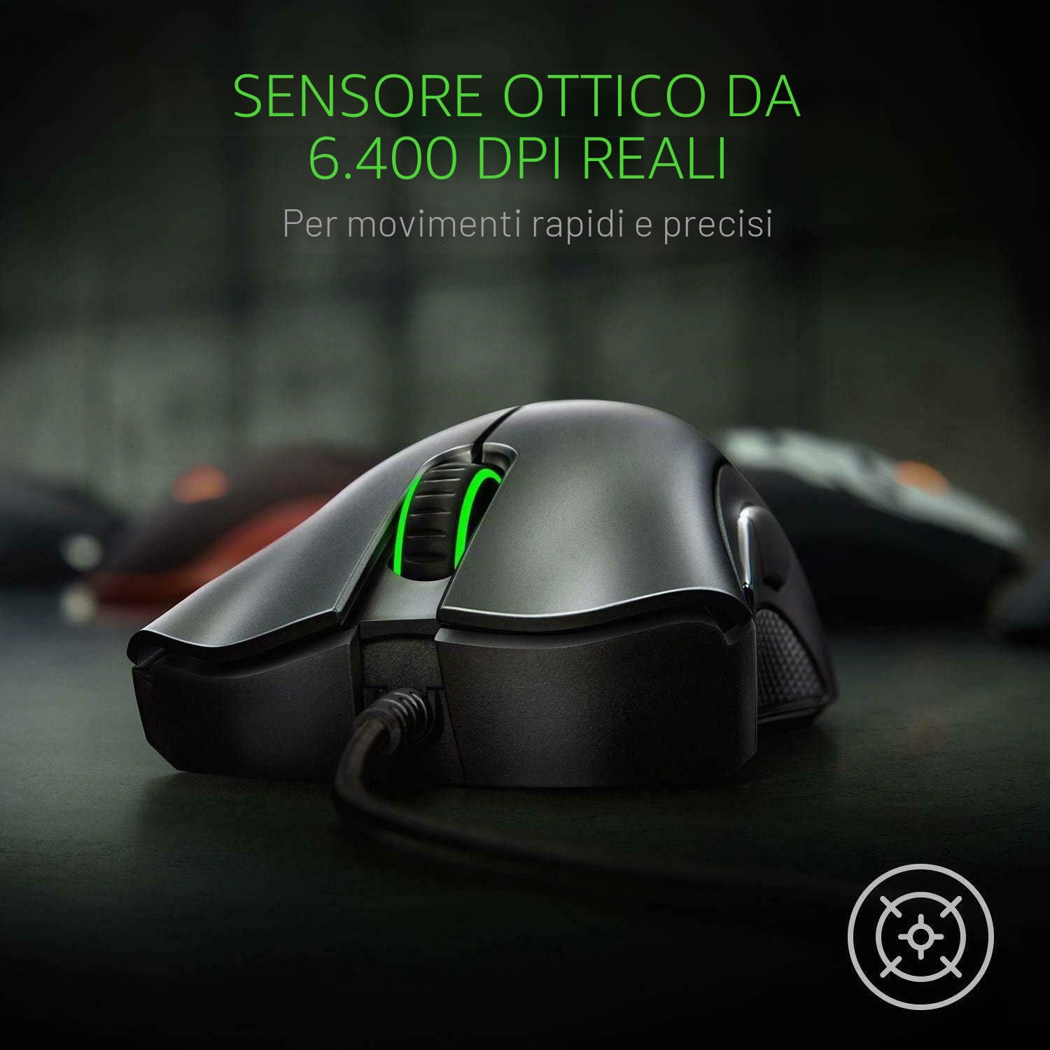 Razer DeathAdder Essential mouse USB Ottico 6400 DPI