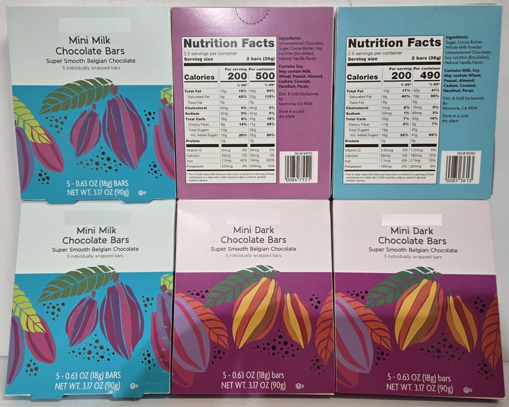 Amazon.com: Trader Joe Mini Dark & Milk Chocolate Bars Super