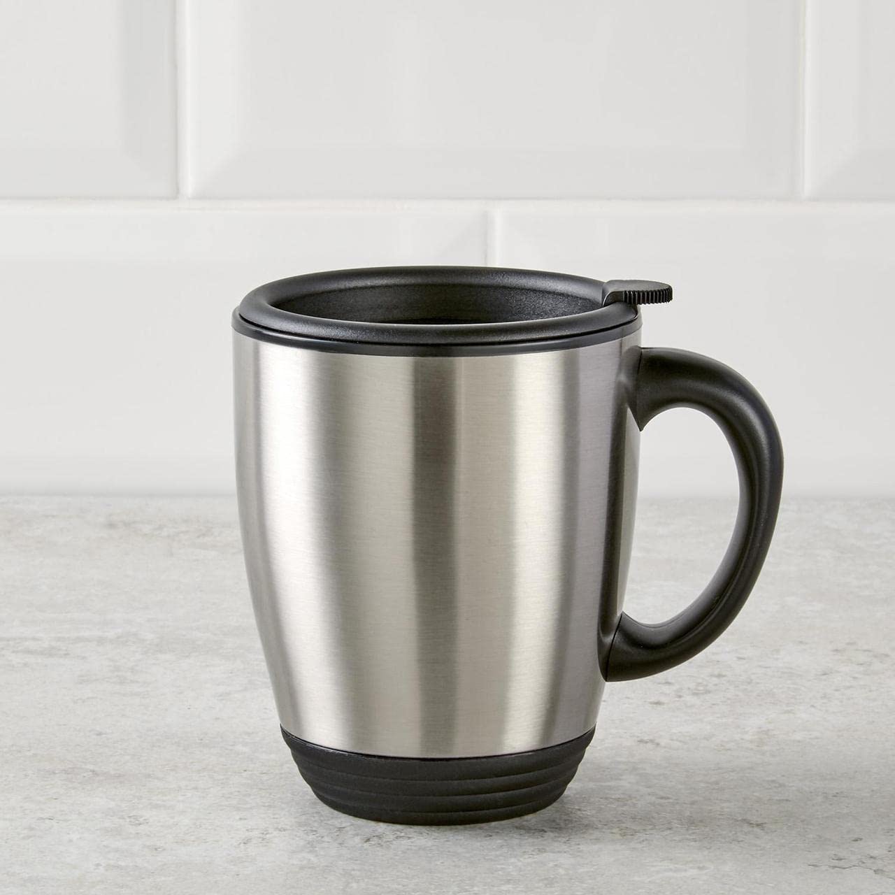 Morrisons Stainless Steel Desk Mug with Handle 440 ml