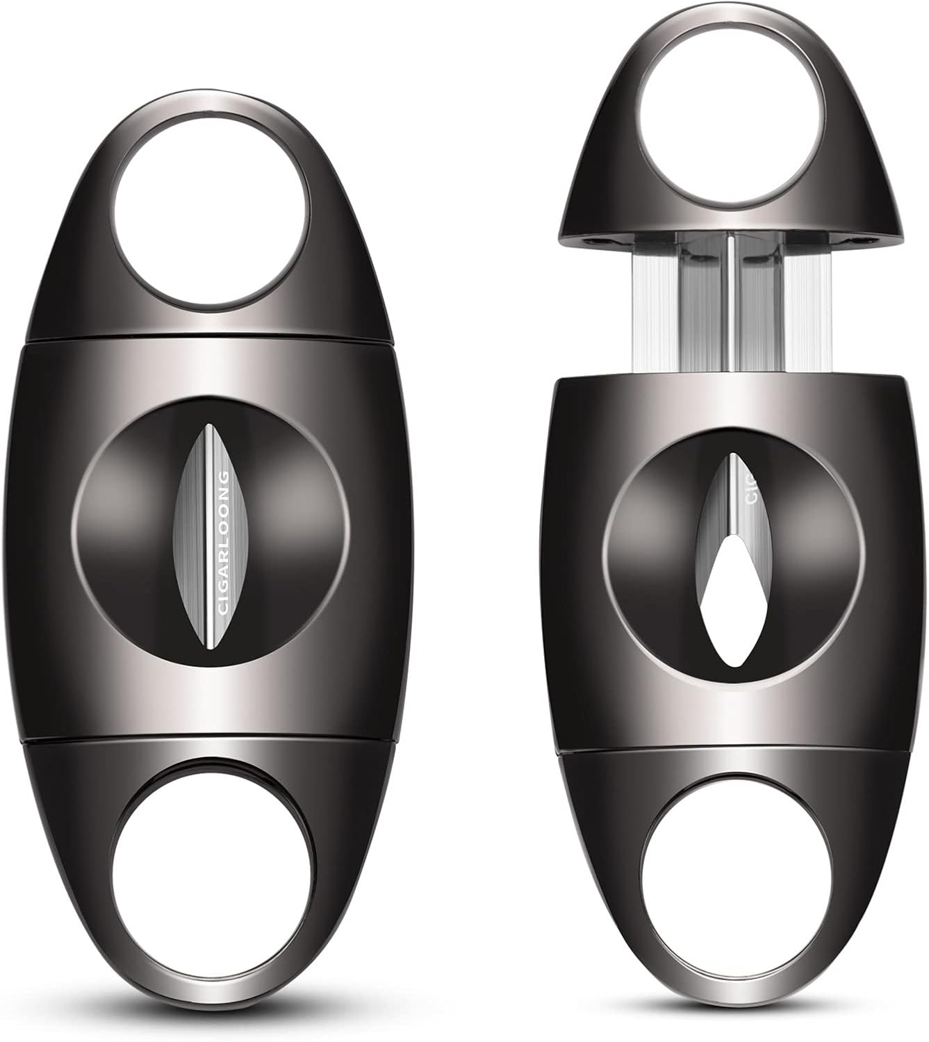 CIGARLOONG Cigar Cutter,Blade Smooth VShaped Stainless Steel Double