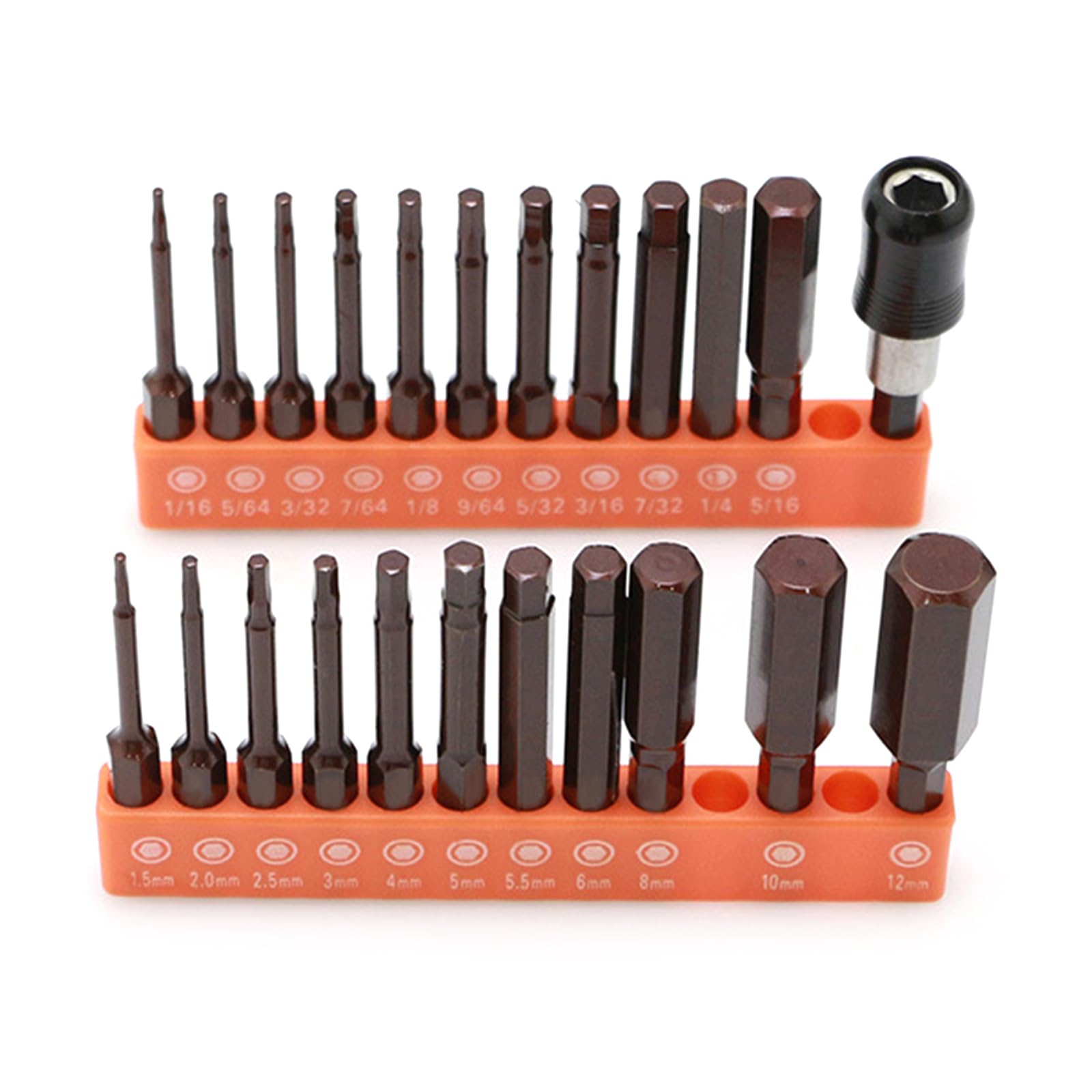 Juego de 23 Brocas para Llave Inglesa de 60 mm, Cabezal de Destornillador de Acero con Punta Interior métrica Inglesa