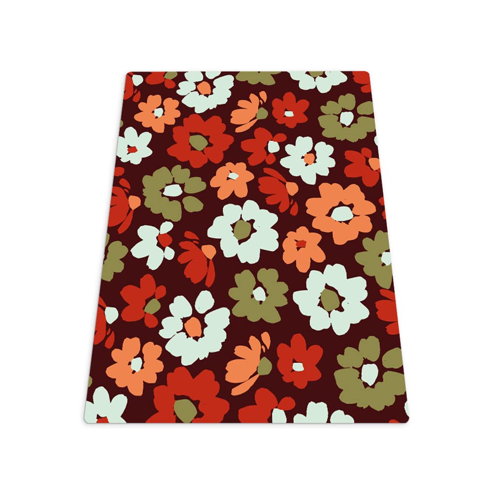 Tapis de protection vinyle 120x90 cm sous la chaise gaming motifs fleurs