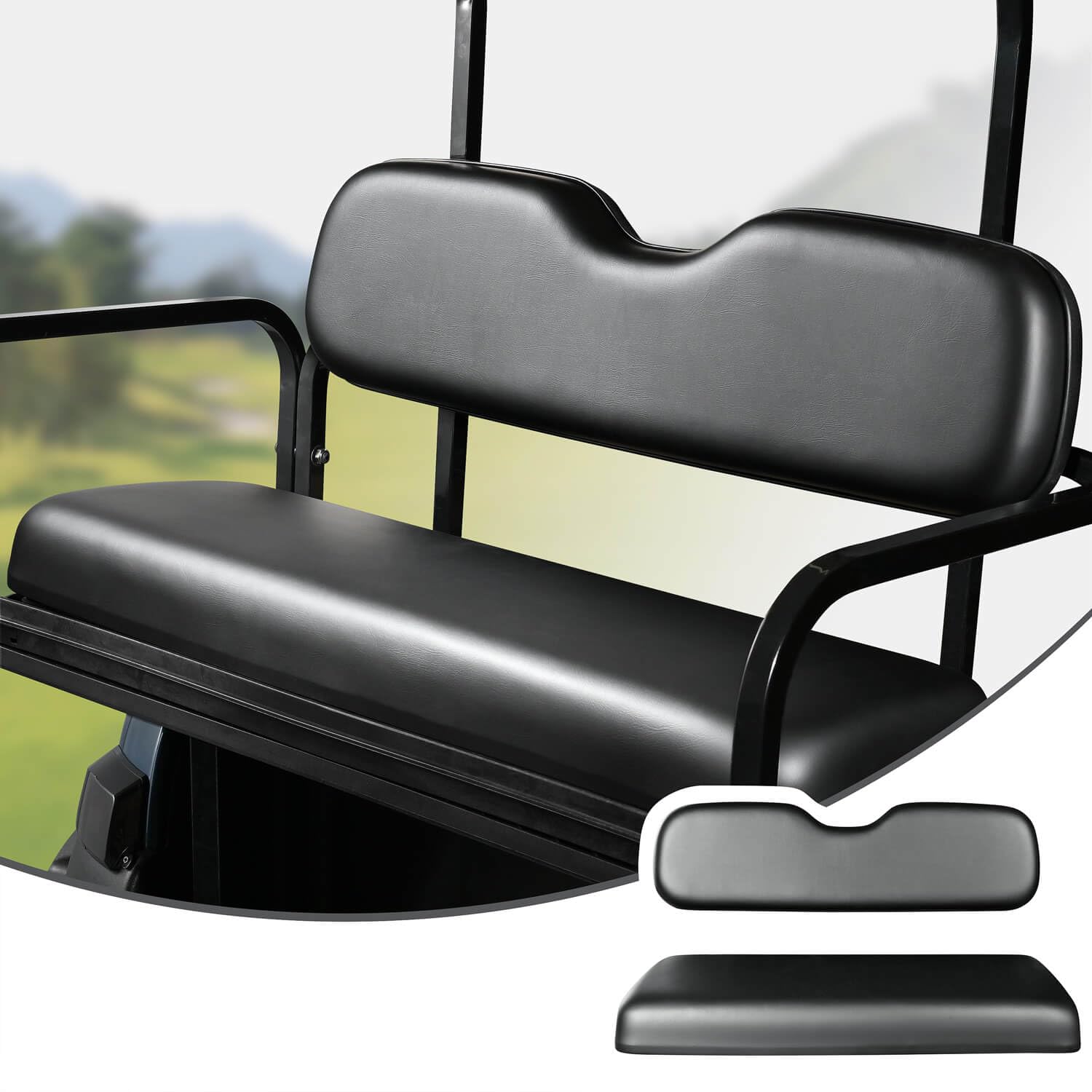 NOKINS Universal Golf Cart Rear Seat Replacement Cushions for Club Car EZGO Yamaha Golf Cart Back Seat