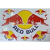 ノーブランド品 汎用 レッドブル RedBull エナジードリンク レーシング 車 レース チーム ロゴ エンブレム/ステッカー/シール/防水 耐光 デカール sticker0037 黒文字 用