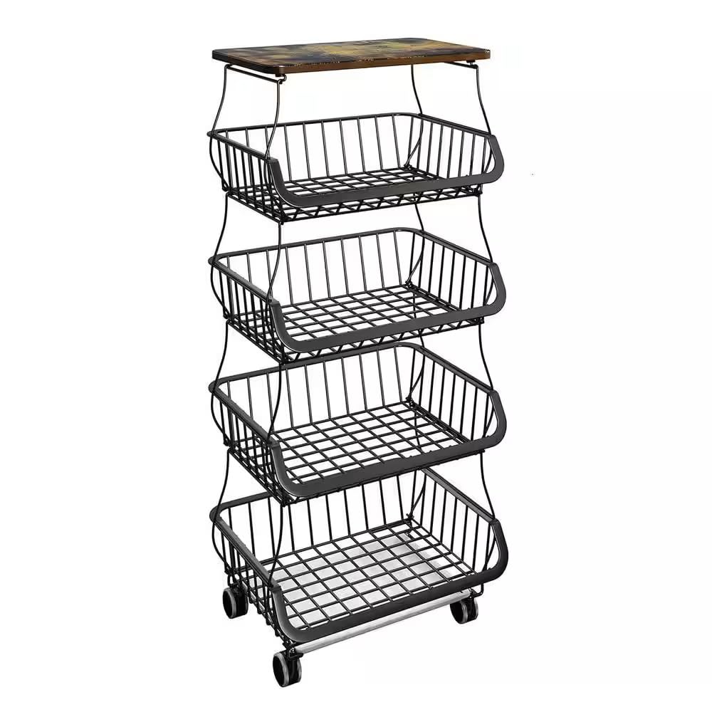 Cesta de frutas negra M821X85 ideal para lucir encimeras limpias y ordenadas