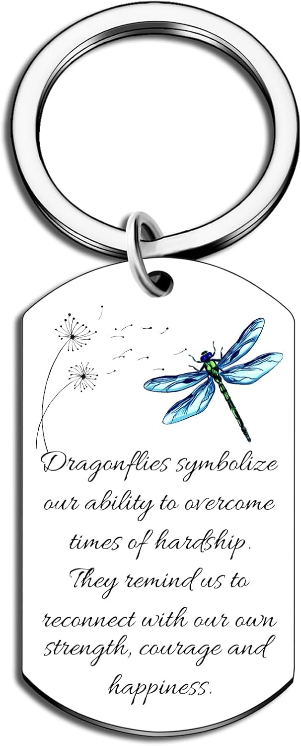 Ikacvb Inspirational Dragonfly Gifts For Women Friends Cute Keychains Encouragement Gifts For Girls Woman Dragonfly Lovers Jewelry For Birthday Christmas Stocking Stuffers