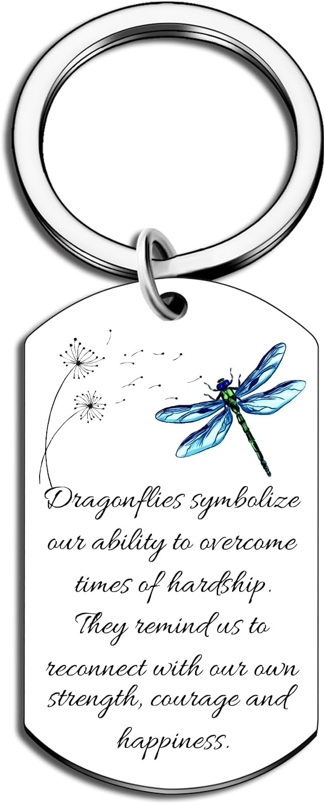 Inspirational Dragonfly Gifts For Women Friends Cute Keychains Encouragement Gifts For Girls Woman Dragonfly Lovers Jewelry For Birthday Christmas Stocking Stuffers