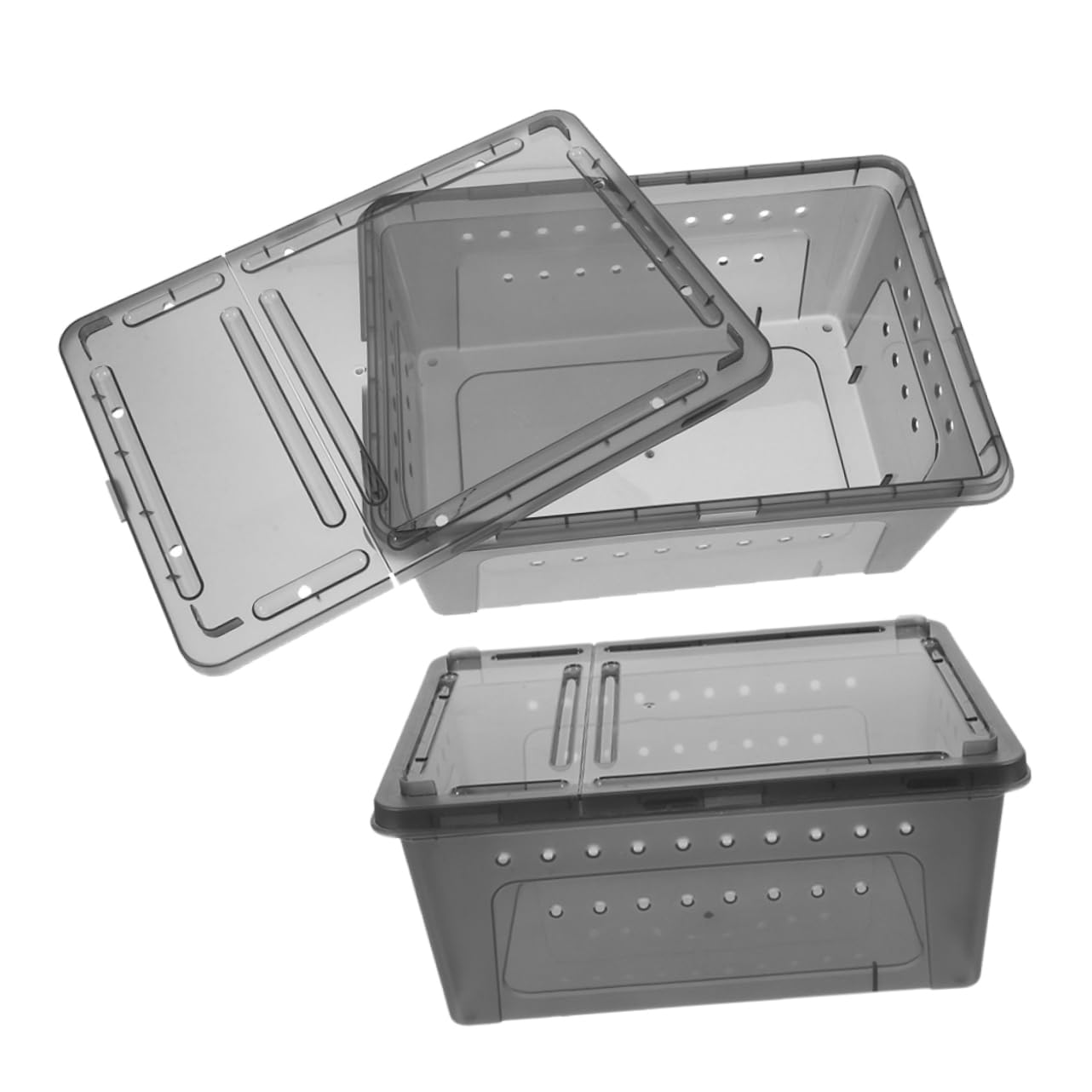 INOOMP 3 Set di Scatole di Riproduzione per Lucertole Accessori per Rettili Scatola di Alimentazione per Rettili Terrario per Ragni Terrario per Lumache 2 Pezzi * 3