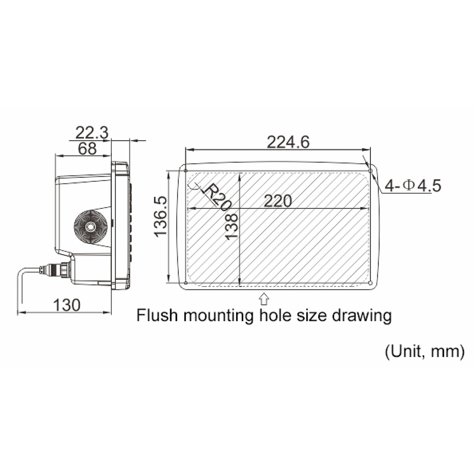 Plotter Cartografico GPS Navigatore GPS Marino Plotter di Navigazione per Barche 7 Pollici TFT LCD a Colori GNSS Posizionamento a Doppia modalità a Doppia Mappa IPX6 con