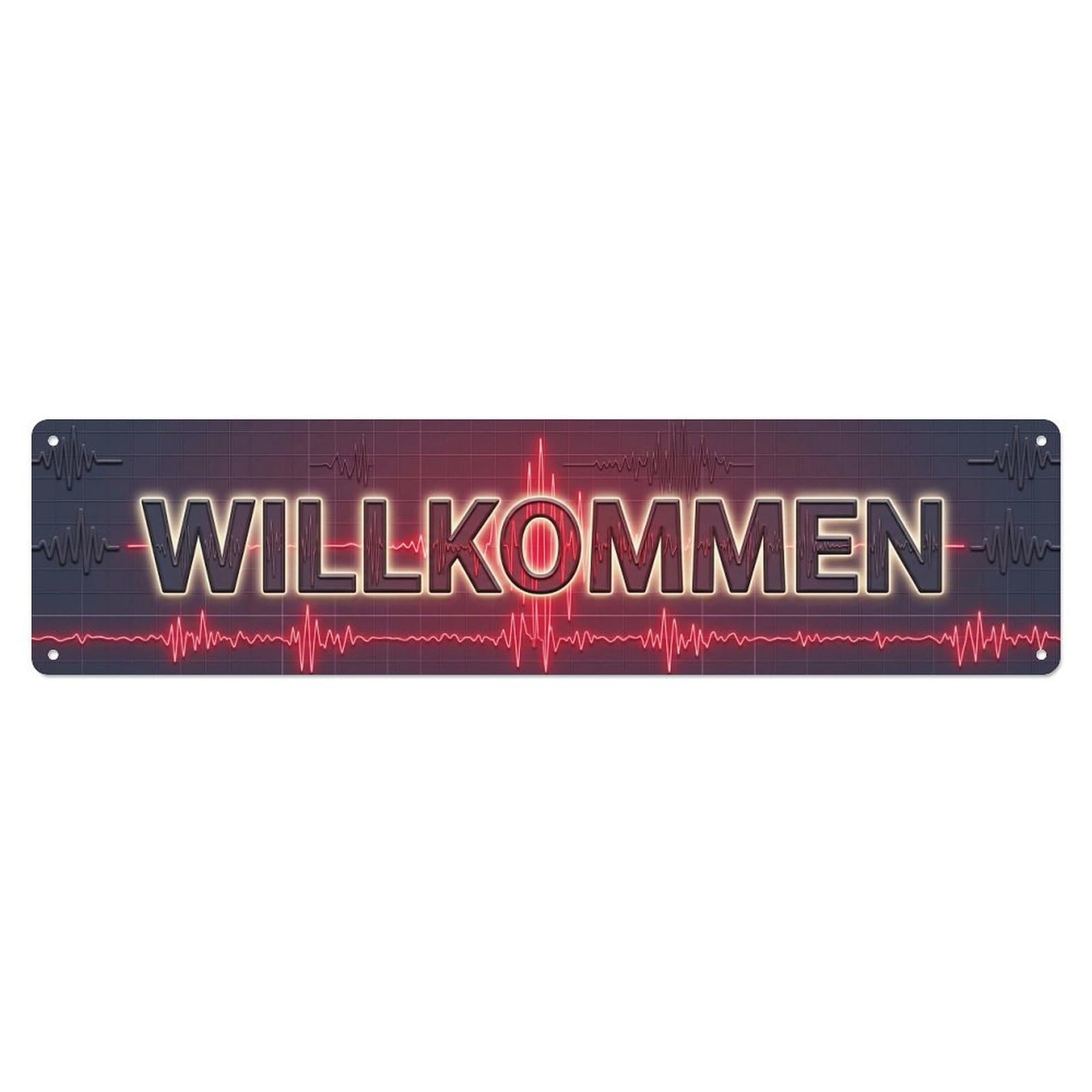 Neon Neon Seismograph Wave Welcome Metal Tin Sign