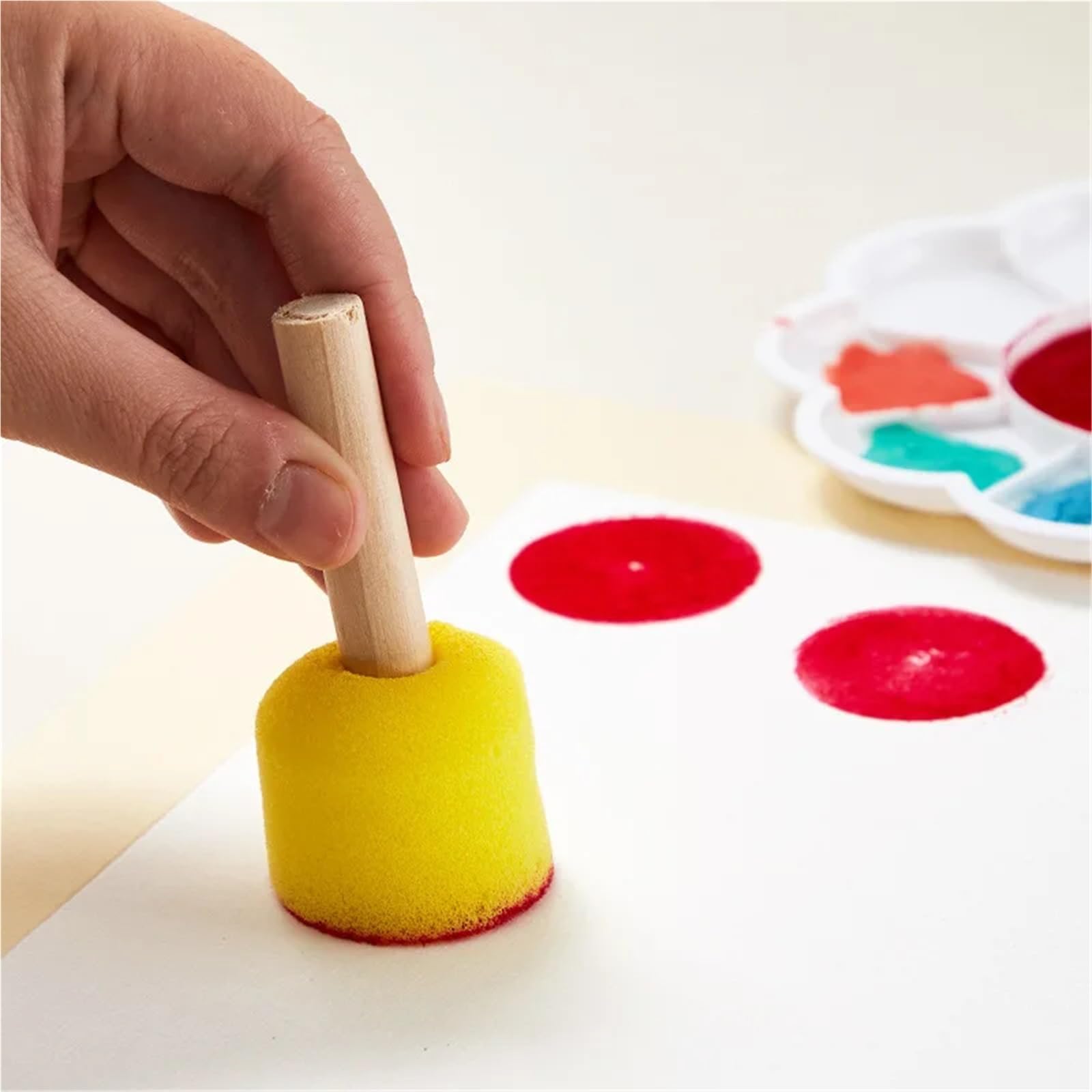 Schwammpinsel zum Malen, 20/40 Sets, rund, pilzförmig, DIY-Malschwamm, elastisches Material für glatte Erfahrung für Kunst und Handwerk (40 Set)