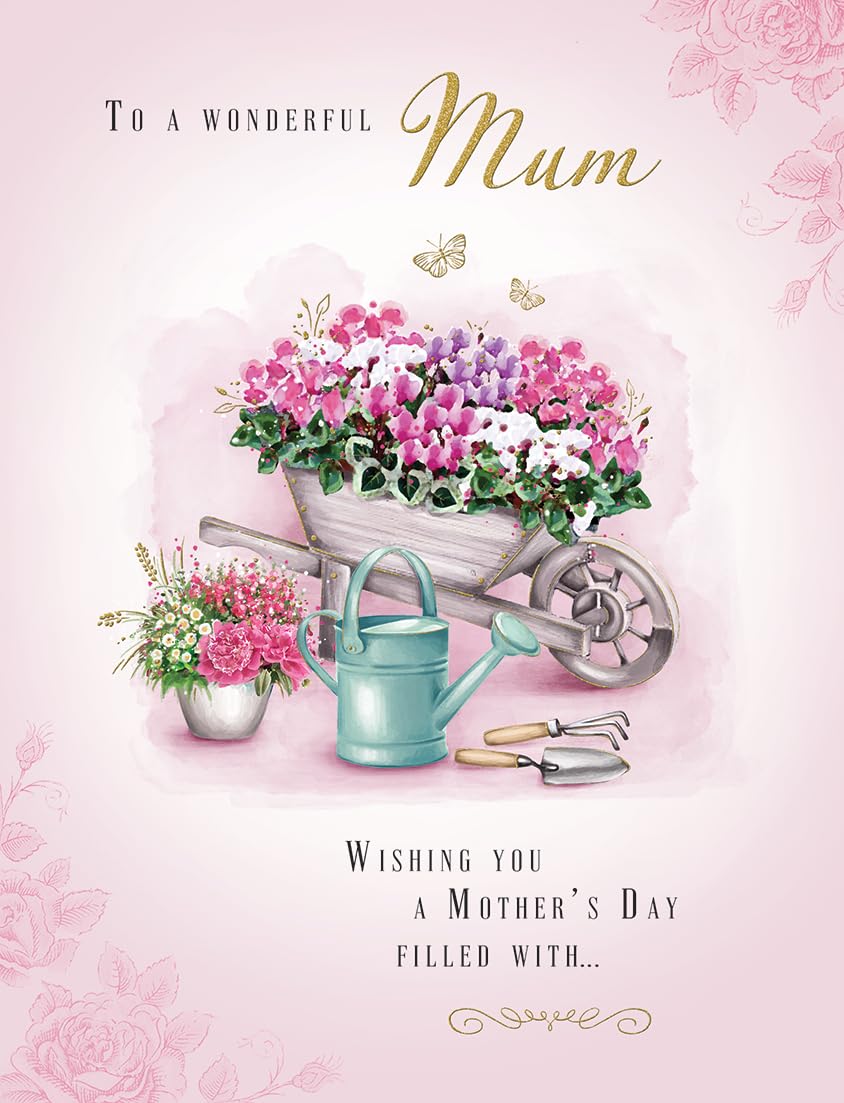 Piccadilly Greetings Mother's Day Card, To a Wonderful Mum - 8 x 6 inches