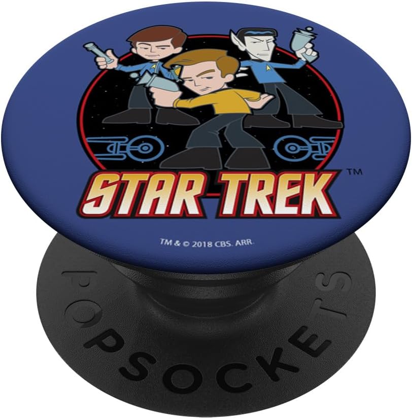 Star Trek Group Shot Retro Cartoon Title PopSockets MagSafe PopGrip for iPhone