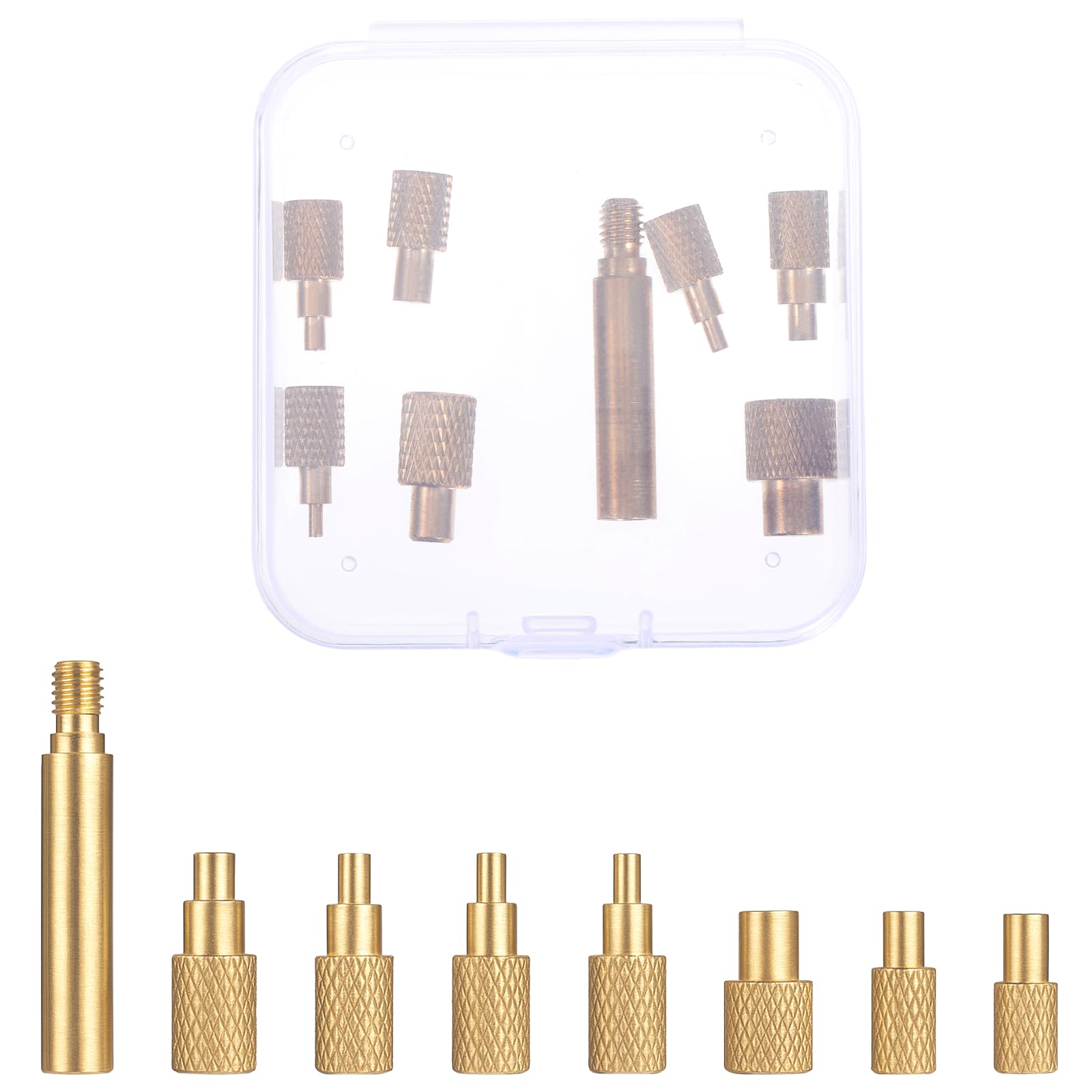 8 Pcs Heat Set Insert Tool, Soldering Iron Tips Threaded Inserts M2 M2.5 M3 M4 M5 M6 M8 Soldering Tools Installation Kit Press Tool for Connecting 3D Printer and Plastic Components