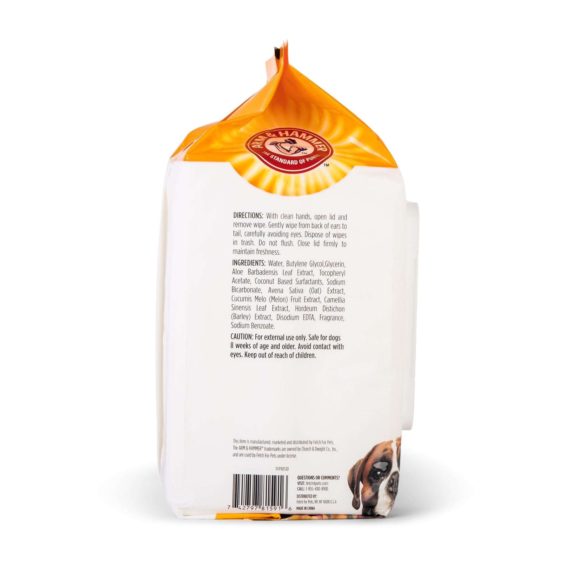 Arm & Hammer - Lingettes de Bain Multi-usages résistantes pour Chiens | Lingettes Multi-usages pour Chiens éliminent Les odeurs et rafraîchissent la Peau des Animaux de Compagnie | Manche fruité