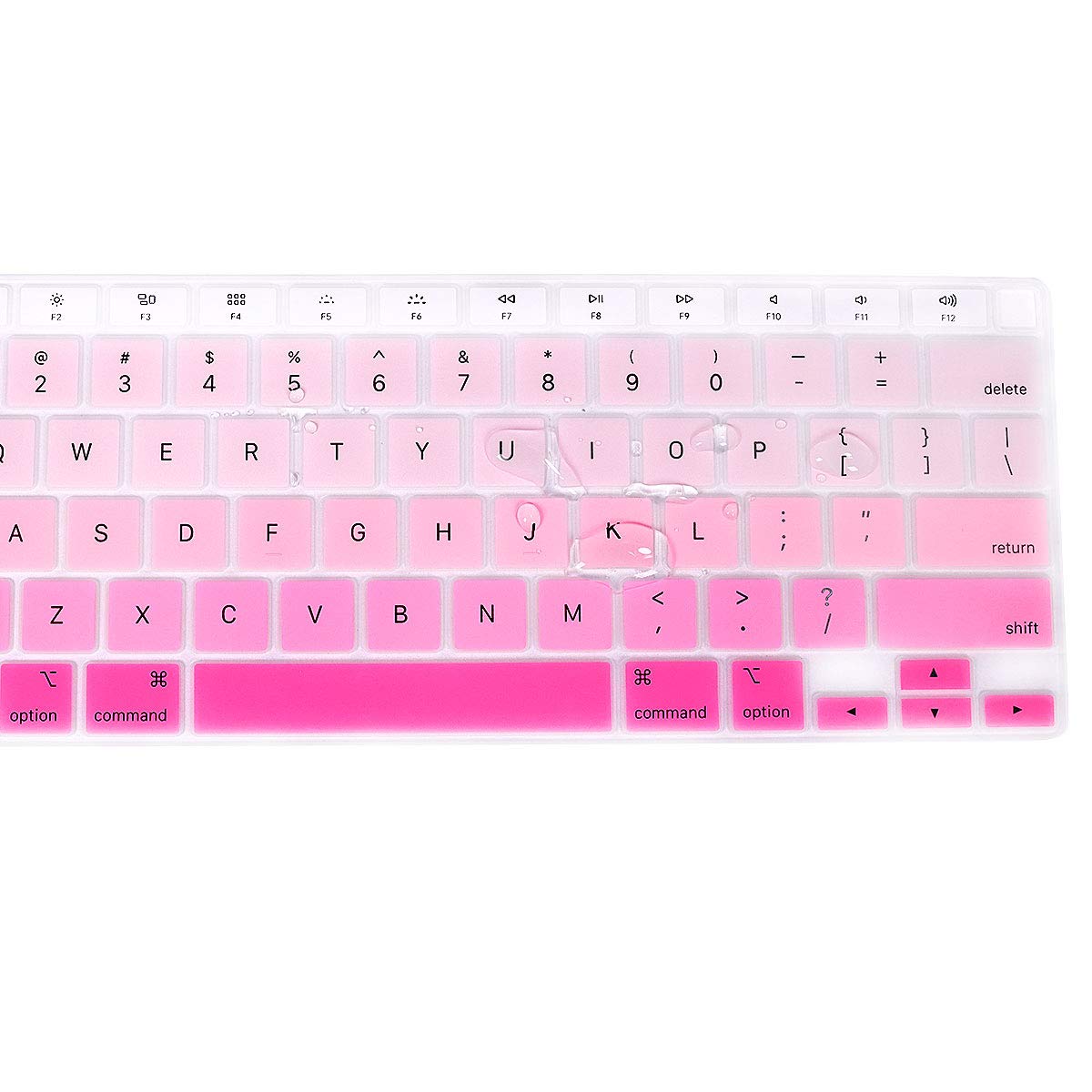 Rainbow Tastatur-Abdeckung A2179 Silikon Schutzhülle Tastaturschutz für MacBook Air 13 Zoll mit Touch ID A2337 M1 Chip US-Layout (nicht passend für 2018–2019 Version), Ombre Pink