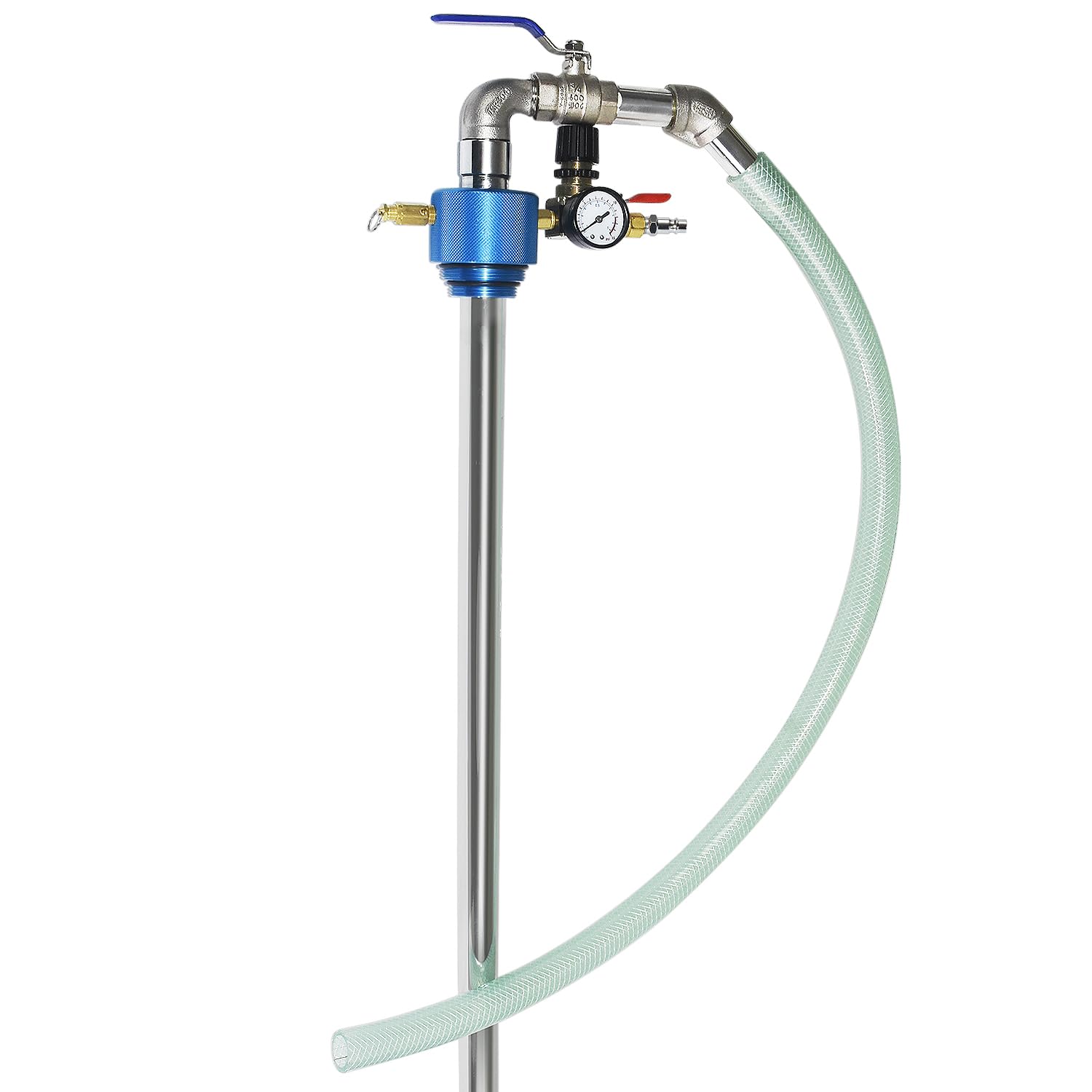 FIRSTINFO Pneumatische Fasspumpe 200L, 1:1 Pumpe für Öl und Kraftstoff, Flüssigkeitsspender für Offene Behälter, Geeignet für Motoröl und Diesel, A1183EU