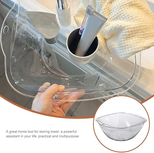 Miniatura 3 de Lavabo de plástico portátil para plato de frutas de plástico, lavabo plegable para botellas, lavabo de salón transparente, lavabo de salón de