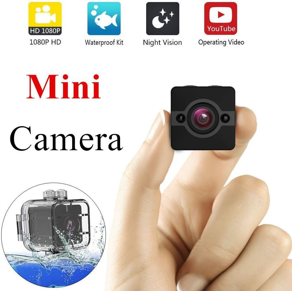 SQ12 Spy Mini Camera HD 1080P Waterproof IR Night Vision 155°Wide Angle Sport Camcorder Motion Detectiom Video Recorder Hidden DVR Nanny Cam