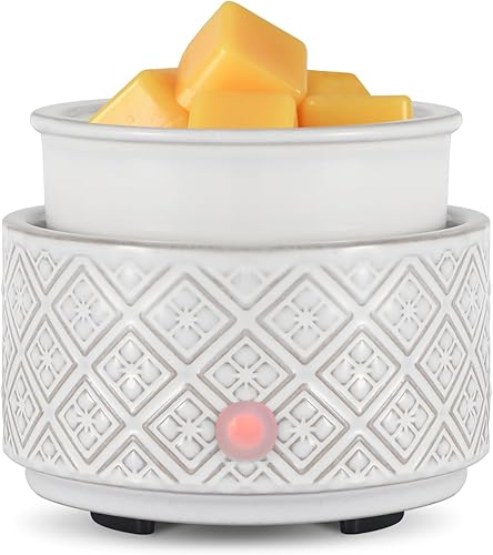Calentador de cera para cera perfumada, calentador de cera de cerámica 3 en 1, calentador eléctrico de velas para cera derretida, cubos de cera para