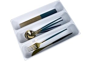 Space-Saving Short Silverware Tray for a Tidy Kitchen: A Compact Solution in White